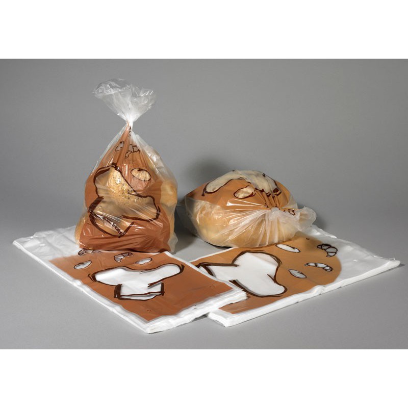 Plastieken broodzak 1/2 kg rond, 18x(2x4)x35 cm, 15 micron