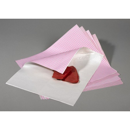 Duplexpapier Vichy roze, 32x30 cm, Ecopack Bianca 60 gr. ruit 3 mm