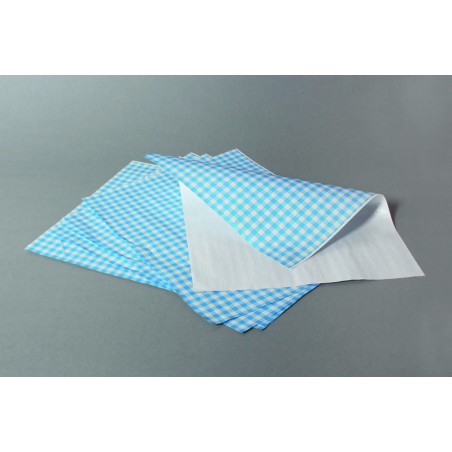 Duplexpapier Vichy blauw, 32x40 cm, Ecopack Bianca 60 gr. ruit 6 mm?