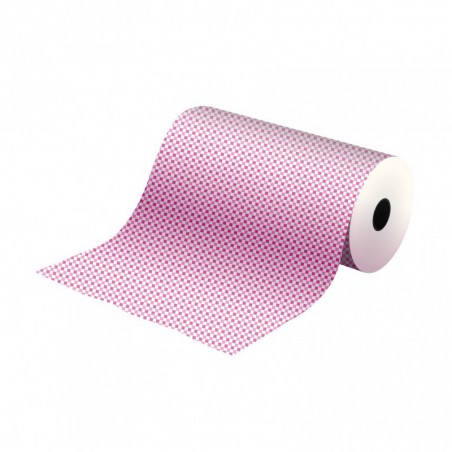 Toogrol 'Vichy roze', 40 cm x 350 meter, ruit 3mm, Luxpack Bianca 50 gr.
