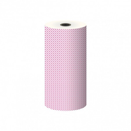 Toogrol 'Vichy roze', 40 cm x 350 meter, ruit 3mm, Luxpack Bianca 50 gr.