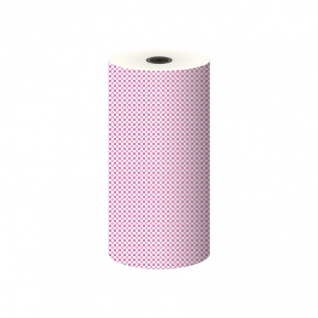 Toogrol 'Vichy roze', 50 cm x 300 meter, ruit 3mm, Luxpack Bianca 50 gr.